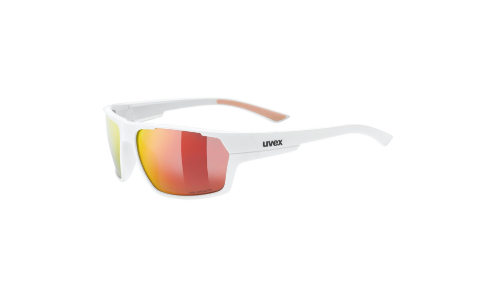 Glasses Uvex Sportstyle 233 P white mat / mirror red - 5