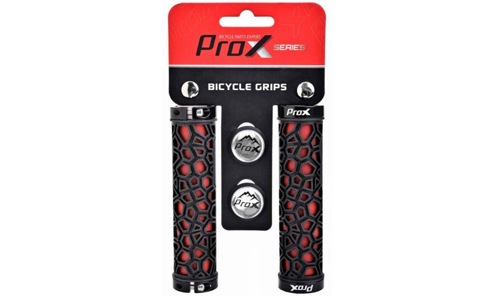 Ручки руля ProX GP-53 130mm Lock-on red-black - 1