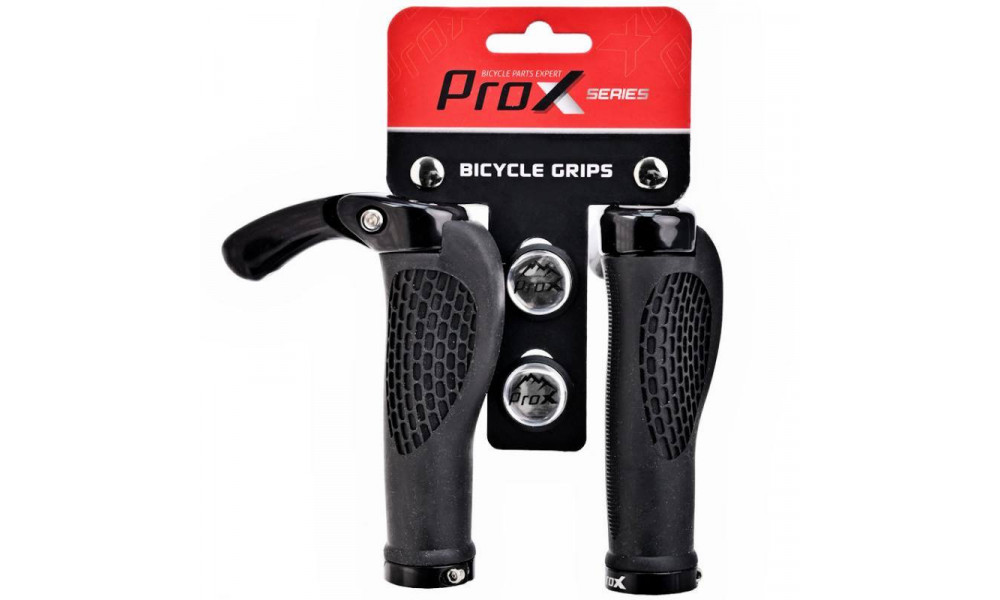 Ручки руля ProX GP-40B 135mm Ergo + Bar-Ends Lock-on black - 1