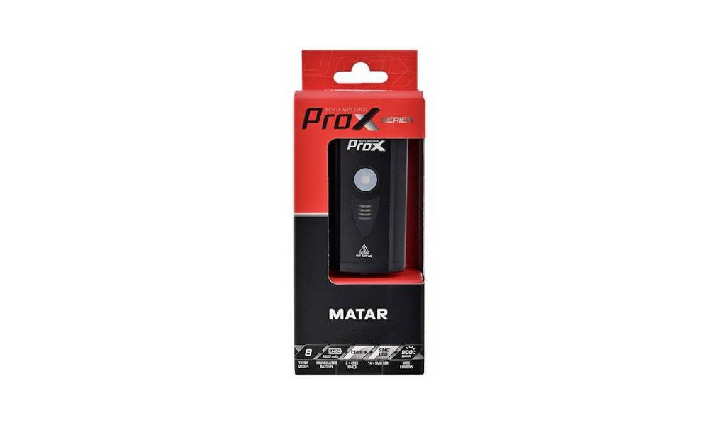 Передняя лампа  ProX Matar 900Lm USB - 1