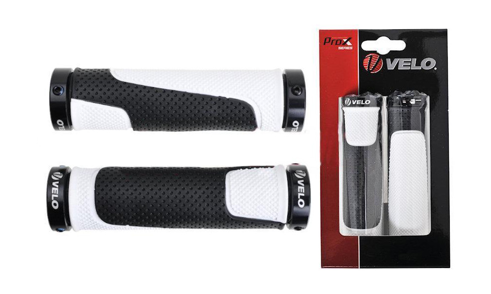 Ручки руля Velo ProX VLG-776AD3 129mm GEL Lock-on black-white 