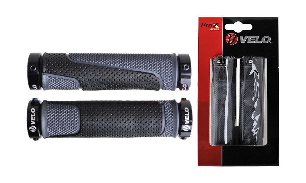 Ручки руля Velo ProX VLG-776AD3 129mm GEL Lock-on black-grey 