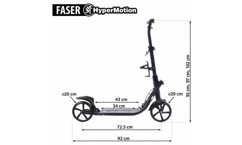Самокат HyperMotion Faser black - 8