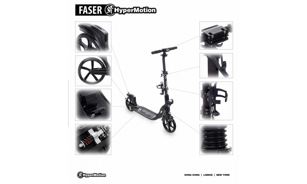 Самокат HyperMotion Faser black - 10