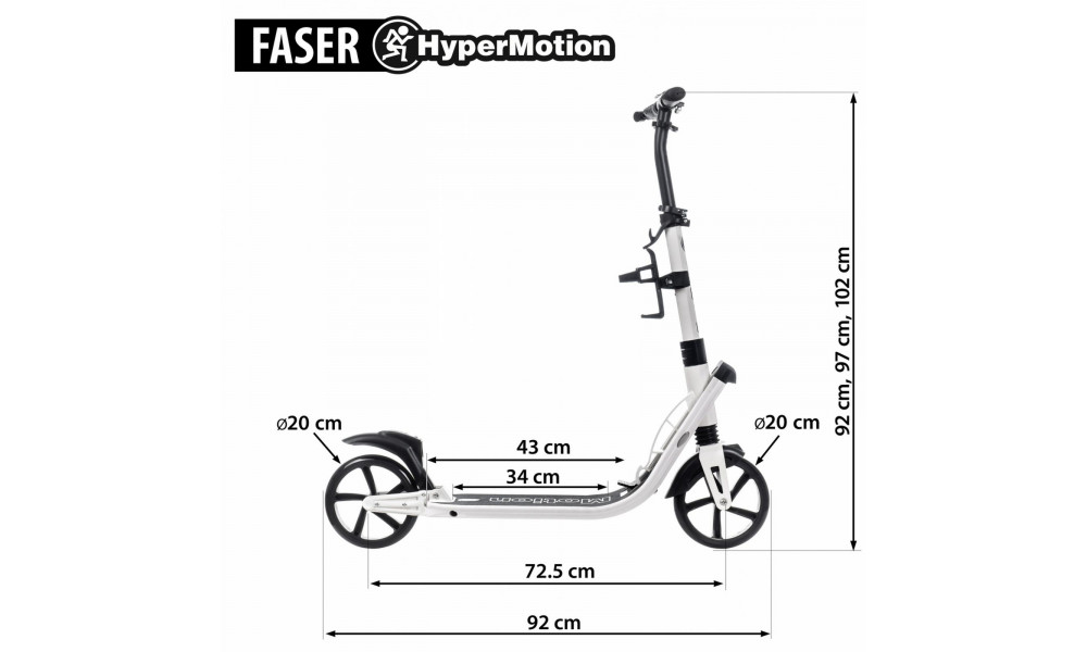 Самокат HyperMotion Faser white - 13