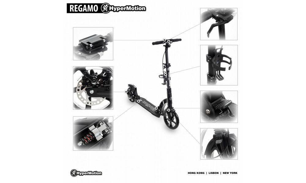 Самокат HyperMotion Regamo Disc black - 1