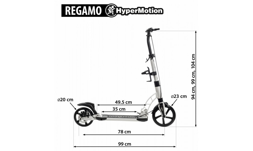Самокат HyperMotion Regamo Disc white - 8