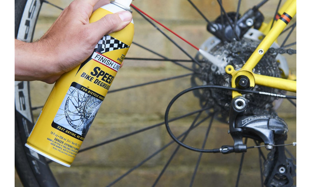 Очиститель/обезжириватель трансмиссии Finish Line Speed Bike Turbo aerosol 558ml - 7