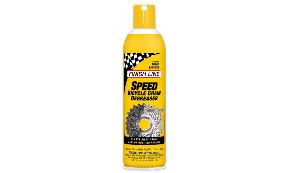 Очиститель/обезжириватель трансмиссии Finish Line Speed Bike Turbo aerosol 558ml - 13