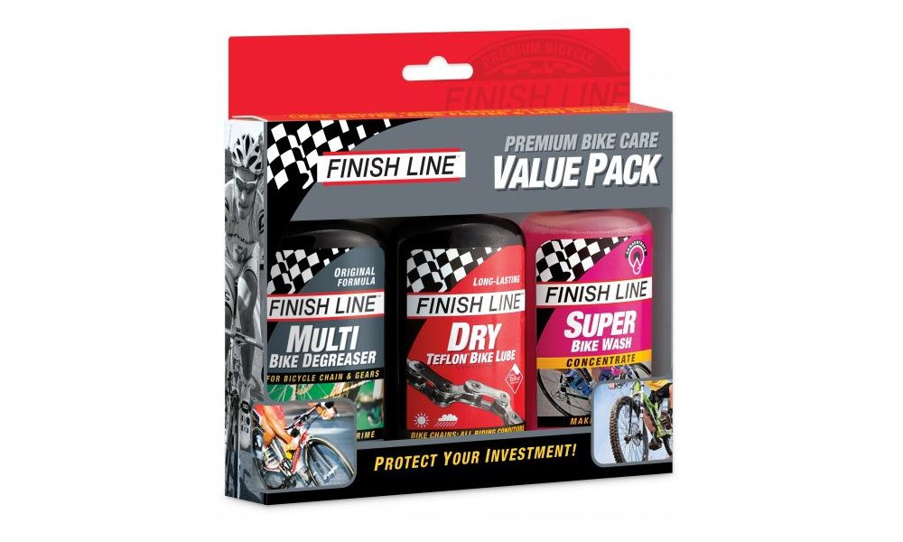 Набор для ухода за цепью Finish Line Value Pack Dry 120ml (3 шт.) 