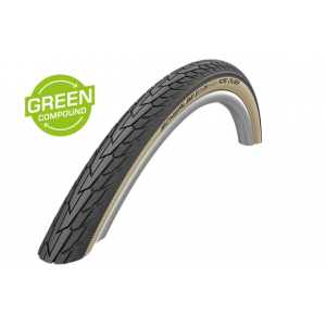 Шина 27" Schwalbe Road Cruiser HS 484, GreenCompound Wired 28/32-630 / 27x1 1/4 Whitewall