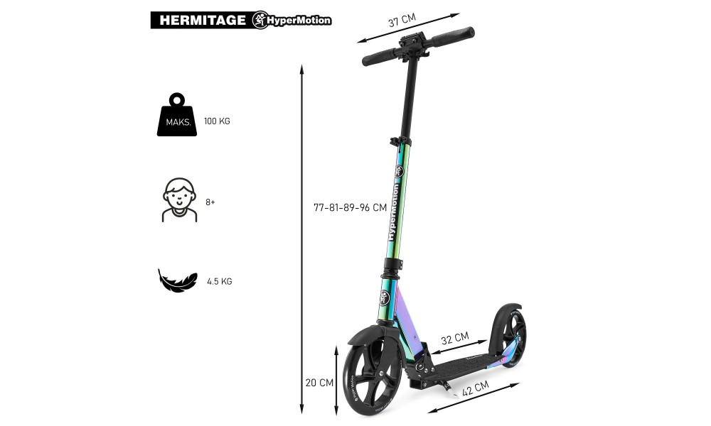 Самокат HyperMotion Hermitage multicolor - 3
