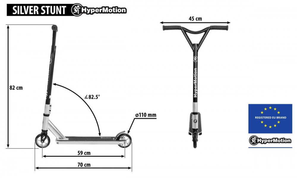 Самокат HyperMotion Evo Stunt silver - 3