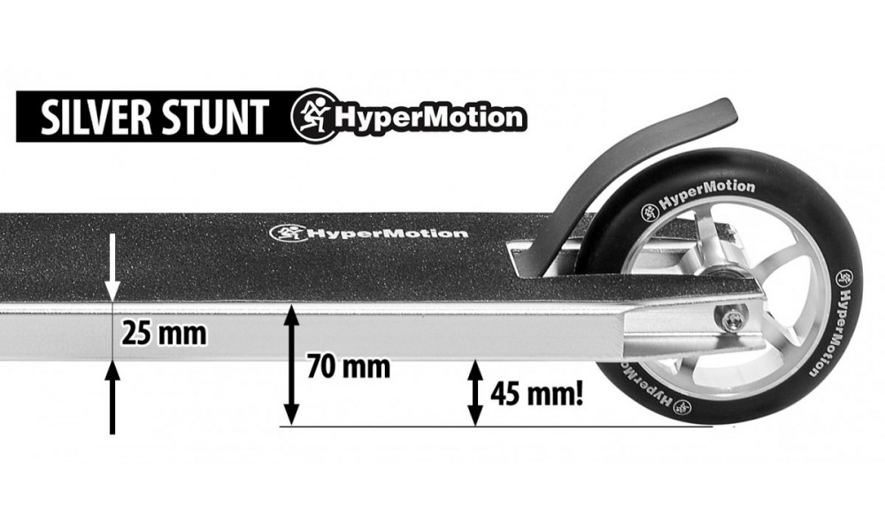 Самокат HyperMotion Evo Stunt silver - 6