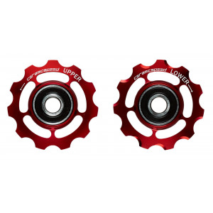 Tension and guide pulley set CeramicSpeed for Shimano 11s road Alloy 607 red (101694)