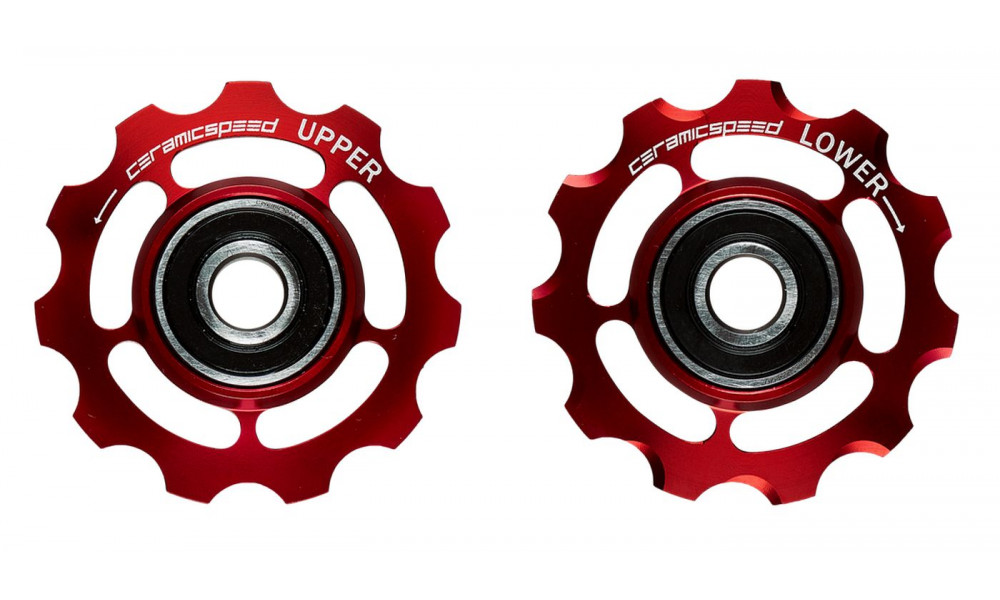 Tension and guide pulley set CeramicSpeed for Shimano 11s road Alloy 607 red (101694) 