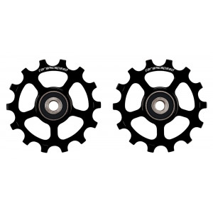 Tension and guide pulley set CeramicSpeed for Shimano 12s XT/XTR MTB Alloy 607 stainless steel black (107501)