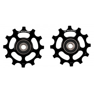 Tension and guide pulley set CeramicSpeed for SRAM 12s AXS Road Alloy 607 stainless steel black (107483)