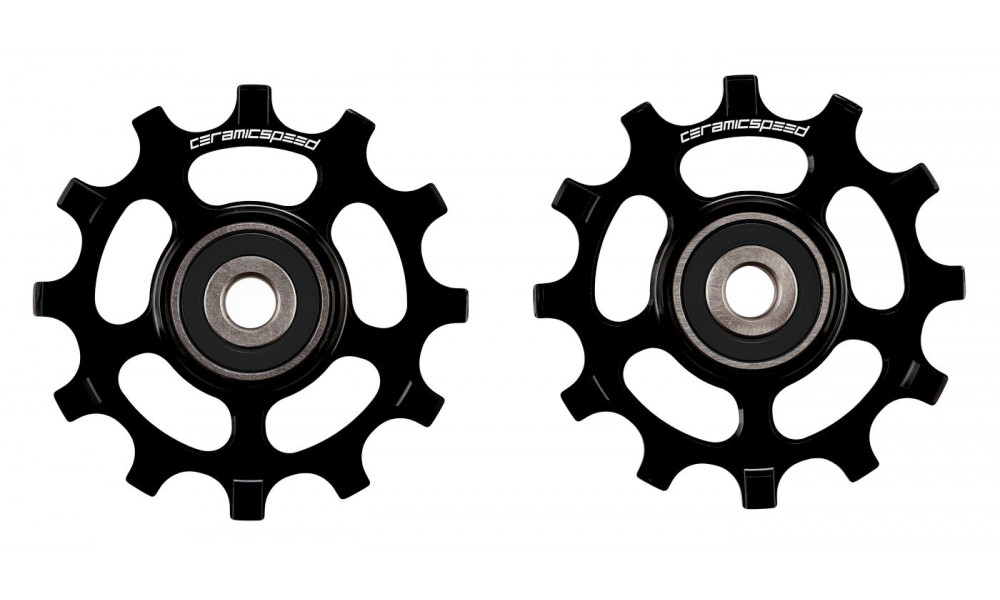 Tension and guide pulley set CeramicSpeed for SRAM 12s AXS Road Alloy 607 stainless steel black (107483) 