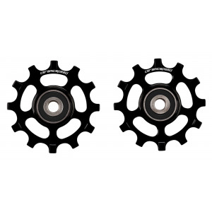 Tension and guide pulley set CeramicSpeed for Campagnolo 12s Alloy 607 stainless steel black (107518)
