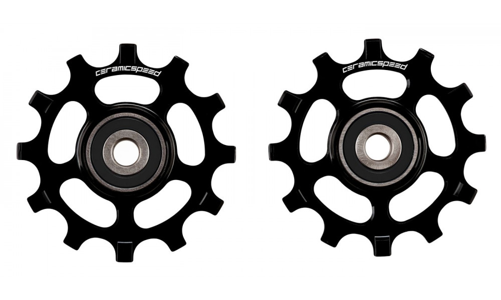 Tension and guide pulley set CeramicSpeed for Campagnolo 12s Alloy 607 stainless steel black (107518) 