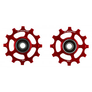 Tension and guide pulley set CeramicSpeed for Campagnolo 12s Alloy 607 stainless steel red (107519)