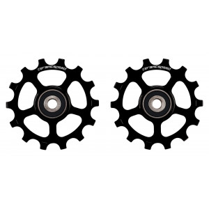 Tension and guide pulley set CeramicSpeed for Shimano 12s XT/XTR MTB Coated Alloy 607 black (107502)