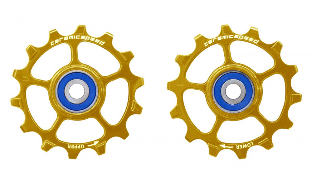 Tension and guide pulley set CeramicSpeed for Shimano 12s XT/XTR MTB Coated Alloy 607 gold (107504) 