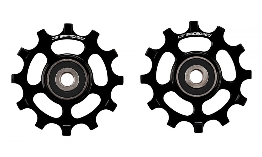 Tension and guide pulley set CeramicSpeed for SRAM 12s AXS Road Coated Alloy 607 black (107485) 