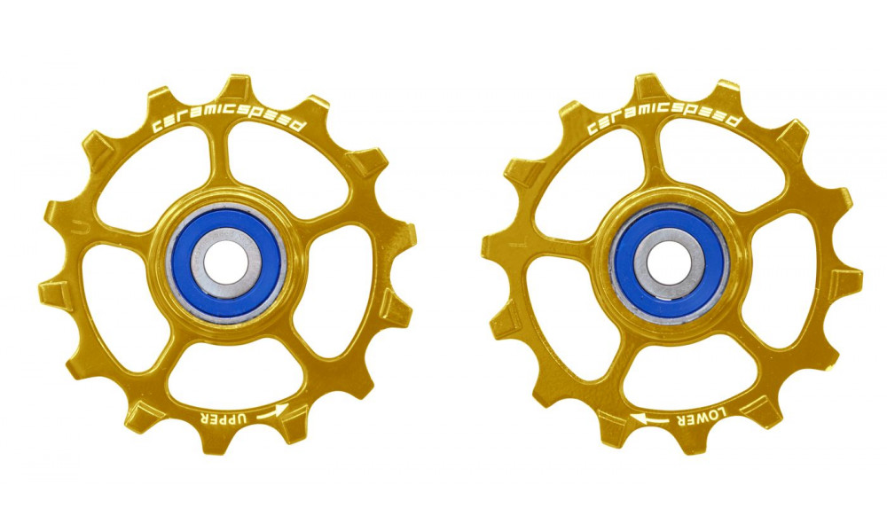 Tension and guide pulley set CeramicSpeed for SRAM Eagle & Eagle AXS 1-12 Coated Alloy 626 gold (103347) 