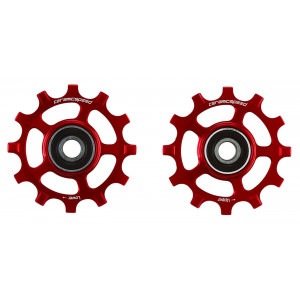 Tension and guide pulley set CeramicSpeed for Campagnolo 12s Coated Alloy 607 red (107521)