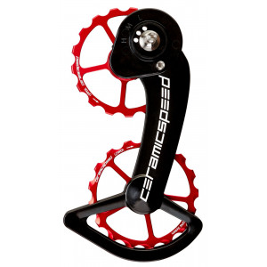 Tension and guide pulley set CeramicSpeed Oversized for SRAM 11s eTap Alloy 607 stainless steel red (101653)