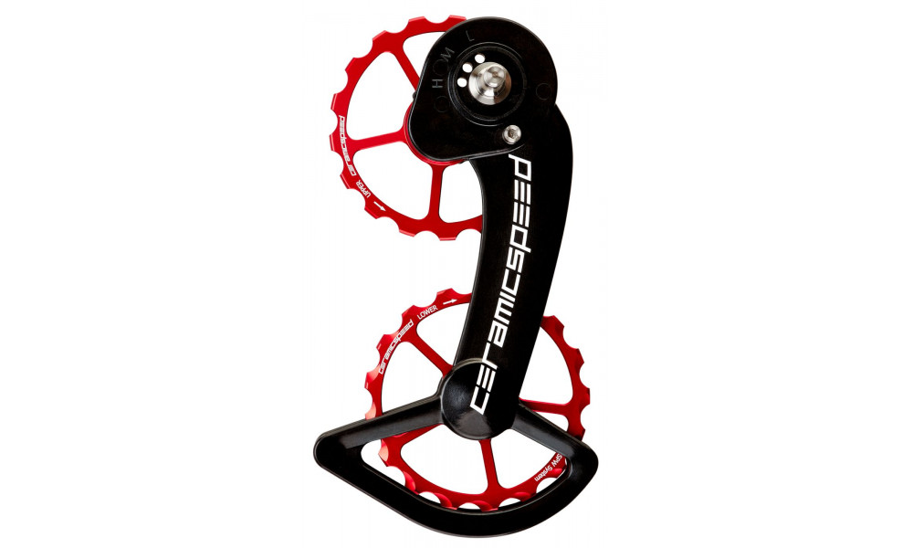 Tension and guide pulley set CeramicSpeed Oversized for SRAM 11s eTap Alloy 607 stainless steel red (101653) 