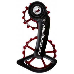 Tension and guide pulley set CeramicSpeed Oversized for SRAM Red/Force AXS Alloy 607 stainless steel red (107379)