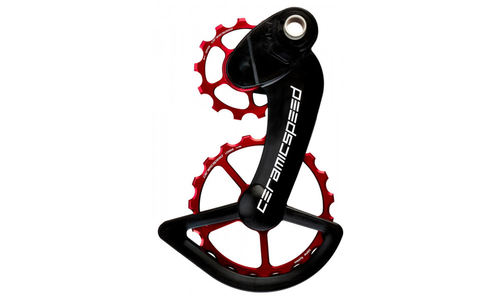 Tension and guide pulley set CeramicSpeed Oversized for Campagnolo 12s EPS Alloy 607 stainless steel red (107427) 