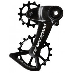 Tension and guide pulley set CeramicSpeed Oversized X for SRAM Eagle AXS Alloy 607 stainless steel black (107002)