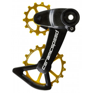 Tension and guide pulley set CeramicSpeed Oversized X for SRAM Eagle AXS Alloy 607 stainless steel gold (107003)