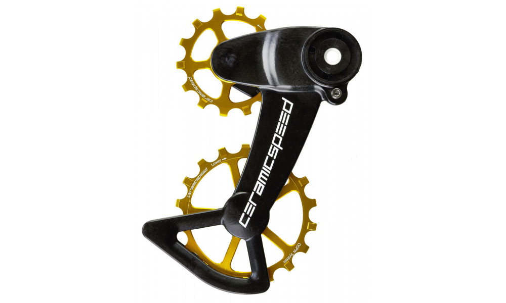 Tension and guide pulley set CeramicSpeed Oversized X for SRAM Eagle AXS Alloy 607 stainless steel gold (107003) 