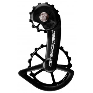 Tension and guide pulley set CeramicSpeed Oversized for Shimano 9100/R8000 Series Coated Alloy 607 black (106317)