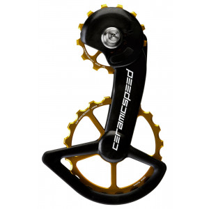Tension and guide pulley set CeramicSpeed Oversized for Shimano 9100/R8000 Series Coated Alloy 607 gold (106202)