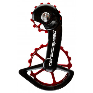 Tension and guide pulley set CeramicSpeed Oversized for Shimano 9250/8150 Series Coated Alloy 607 red (110499)