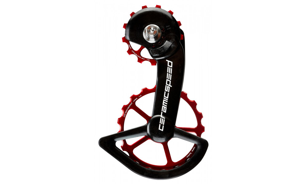 Tension and guide pulley set CeramicSpeed Oversized for Shimano 9250/8150 Series Coated Alloy 607 red (110499) 