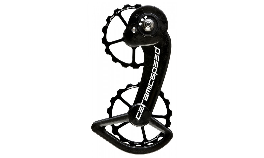 Tension and guide pulley set CeramicSpeed Oversized for SRAM 10+11s Mechanical Coated Alloy 607 black (101661) 