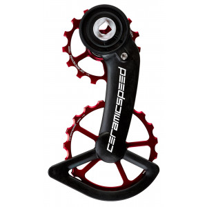 Tension and guide pulley set CeramicSpeed Oversized for SRAM Red/Force AXS Coated Alloy 607 red (107381)