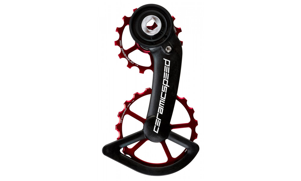 Tension and guide pulley set CeramicSpeed Oversized for SRAM Red/Force AXS Coated Alloy 607 red (107381) 