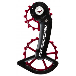 Tension and guide pulley set CeramicSpeed Oversized Alloy 607 Coated red (110679)