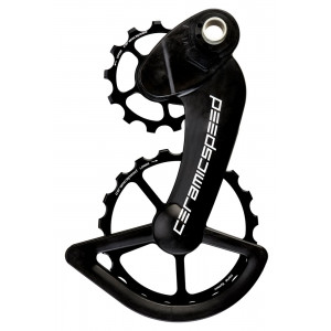 Tension and guide pulley set CeramicSpeed Oversized for Campagnolo 12s EPS Coated Alloy 607 black (107428)