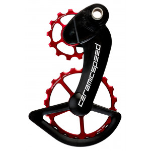 Tension and guide pulley set CeramicSpeed Oversized for Campagnolo 12s EPS Coated Alloy 607 red (107429)