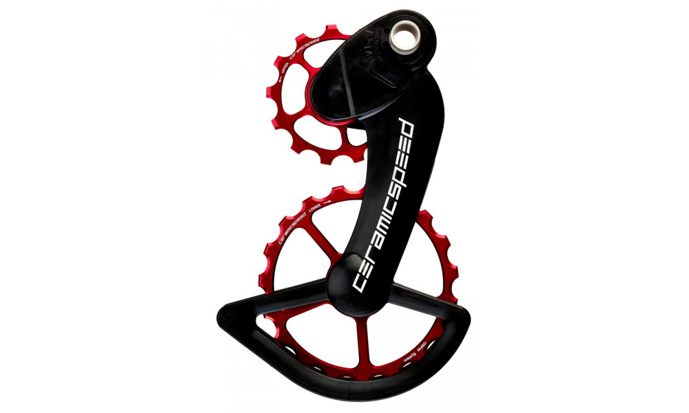 Tension and guide pulley set CeramicSpeed Oversized for Campagnolo 12s EPS Coated Alloy 607 red (107429) 