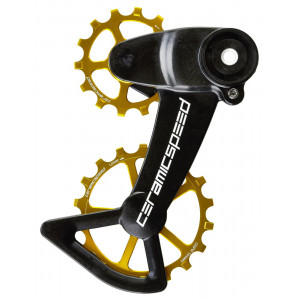 Tension and guide pulley set CeramicSpeed Oversized X for SRAM Eagle AXS Coated Alloy 607 gold (107005)